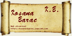 Kosana Barać vizit kartica